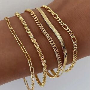 Elegant Gold Bracelet Set